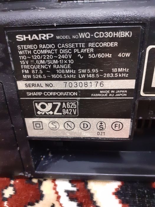 Radio casetofon-cd-SHARP-CD30 japan