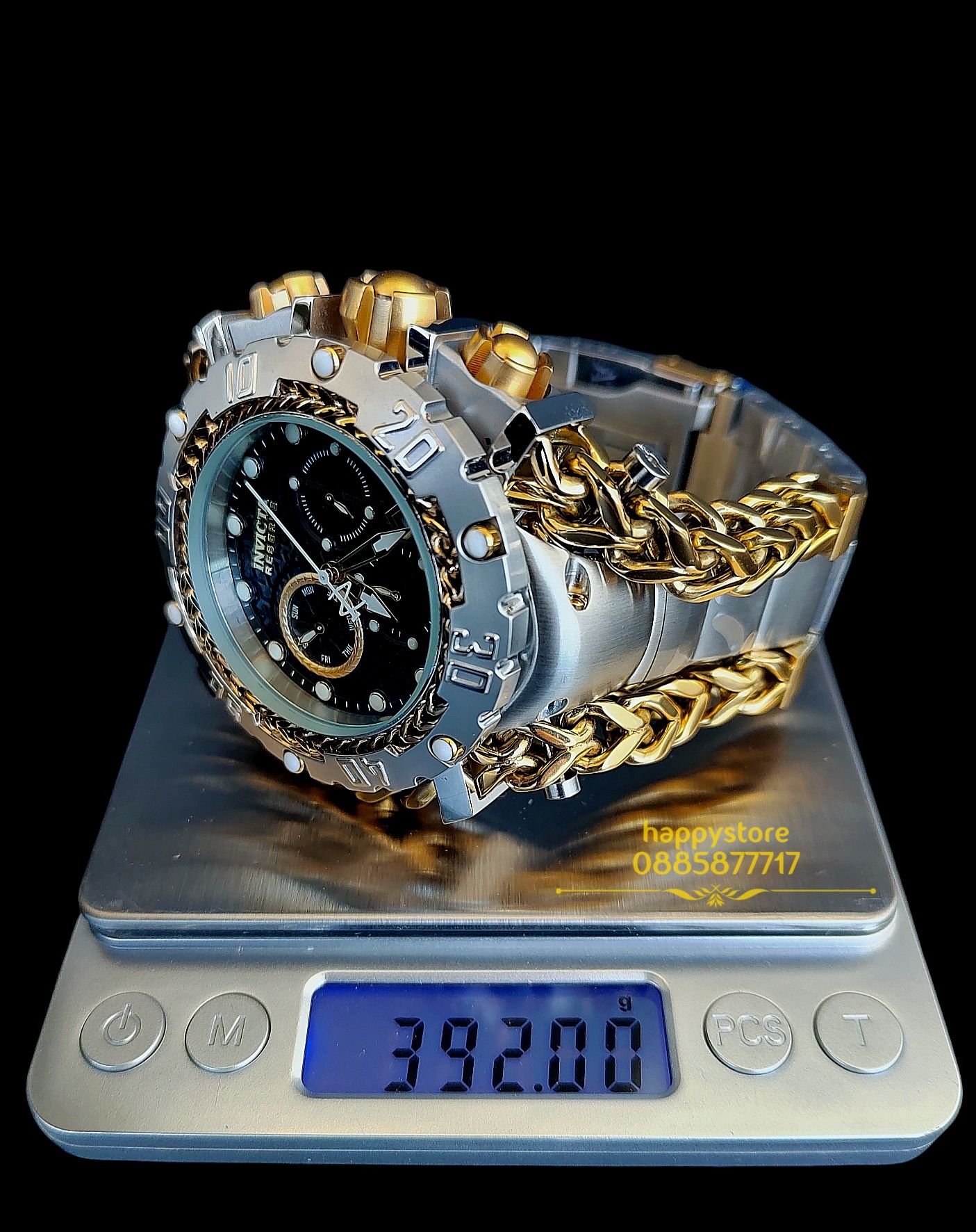 часовник INVICTA Gladiator Silver/Gold 60 mm, Инвикта нов