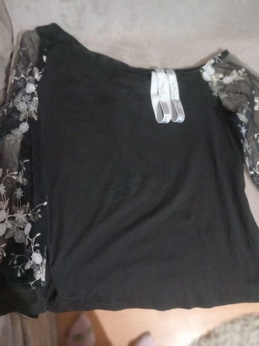 Bluza de ocazie mar L,cu inserții argintii