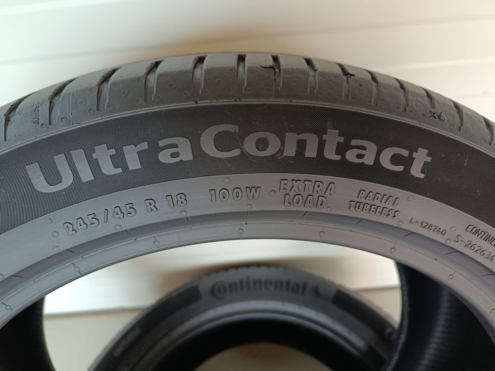 2бр летни гуми 245/45/18/W XL/Continental UltraContact/dot0922г/5.8мм