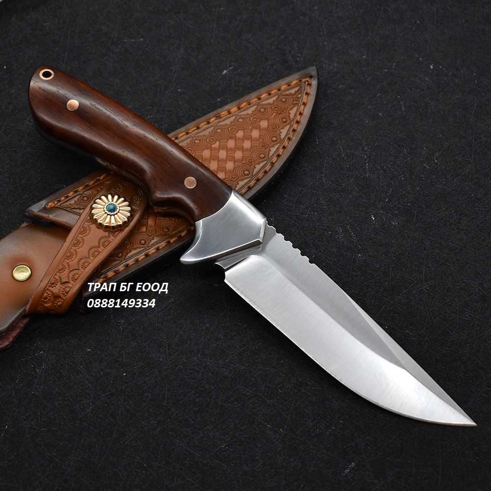 Ловен нож с кания от ествествена кожа HTWM-76 Full Tang