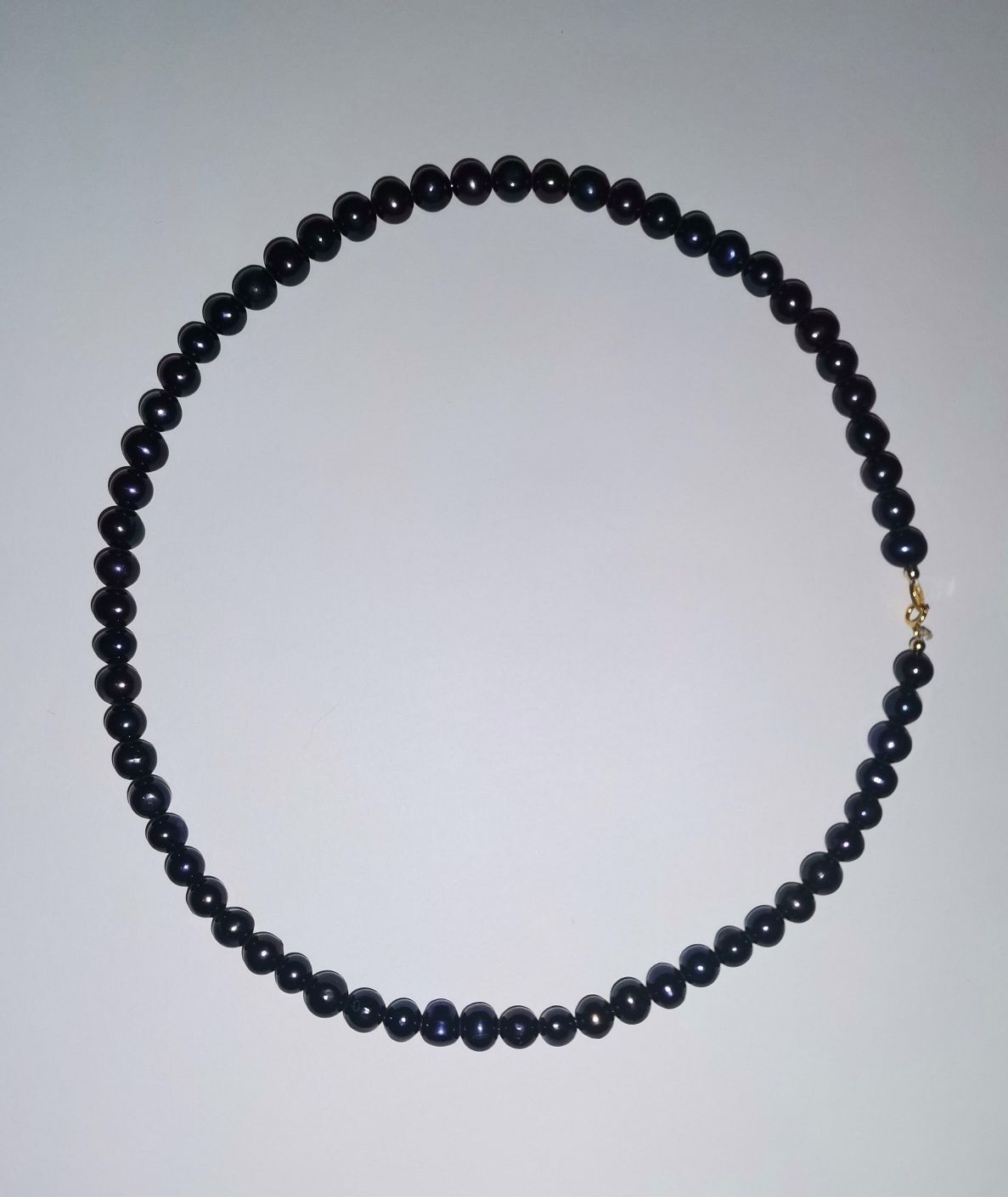 Colier din perle naturale negre,cu aur 14 k