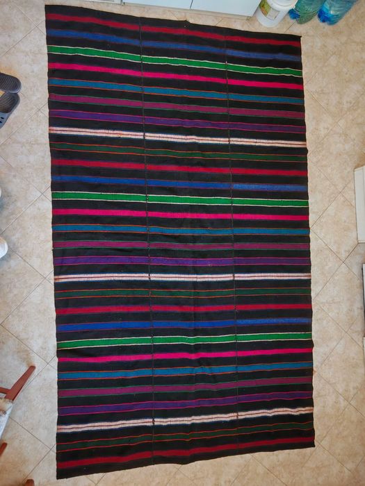 Голям Вълнен Килим Черга Ръчно Тъкан 270/160 см