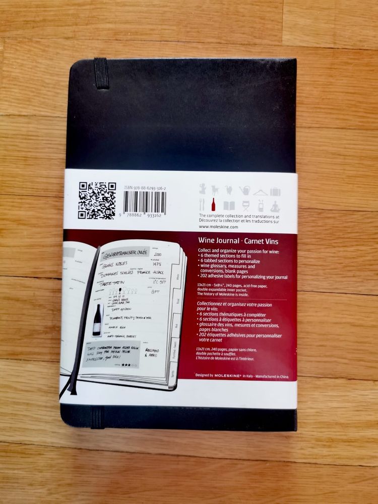 Тефтер органайзер вино бележник  Moleskine Wine Journal Carnet Vins