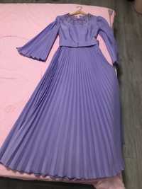 Официална дълга рокля в лилав цвят шита по поръчка