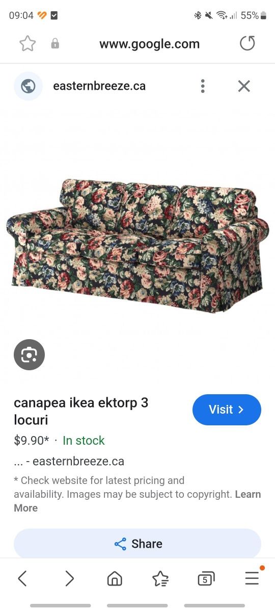 Canapea IKea EKtorp 2 locuri, in stare impecabila.