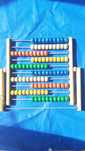 Abac lemn, 6 linii, 10 randuri, 100 de bile colorate, suport pliabil