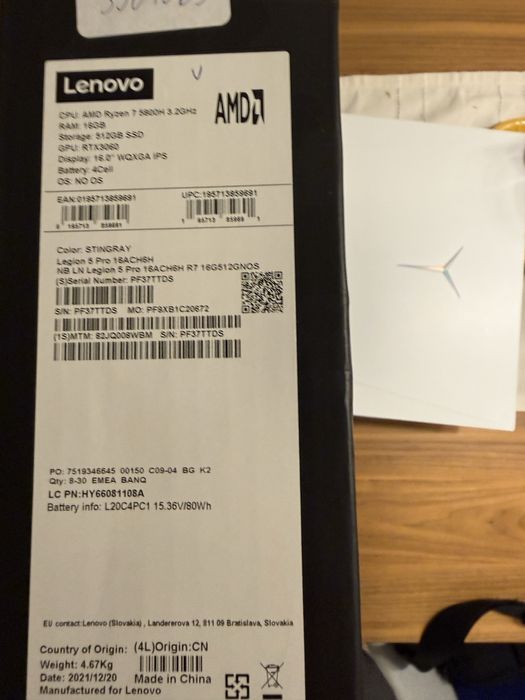 Lenovo Legion 5 Pro 16ACH6H