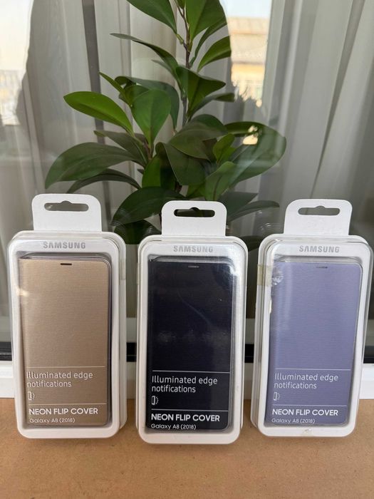 1+1 Gratis Husa coperta neon flip cover ACTIVA Samsung A8 2018