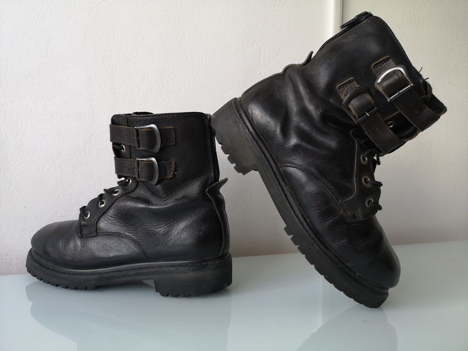 ghete bocanci piele naturala neagra