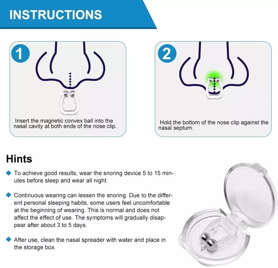 Clipsuri magnetici anti-sforait, material silicon moale 4pcs/set