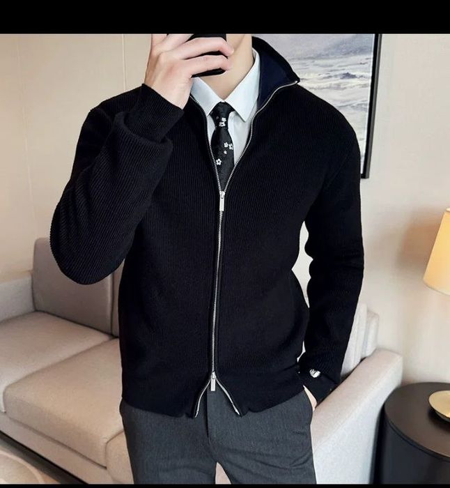 Черная кордикган мужская