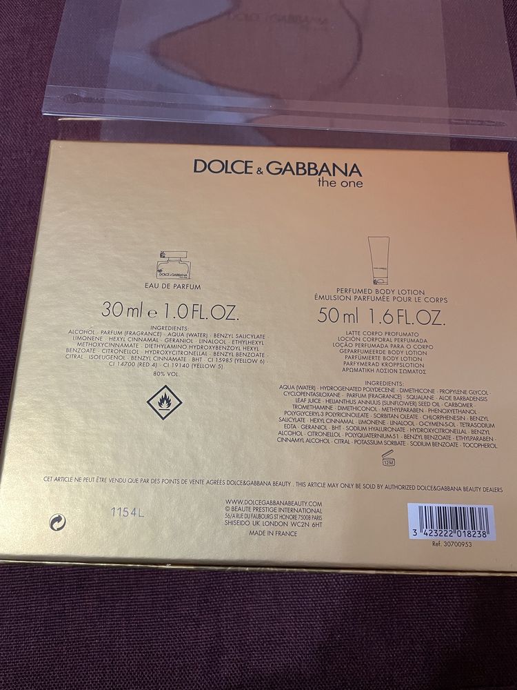 Dolce&Gabbana,The One, Apa de Parf,30 ml,Lotiune de corp,50 ml
