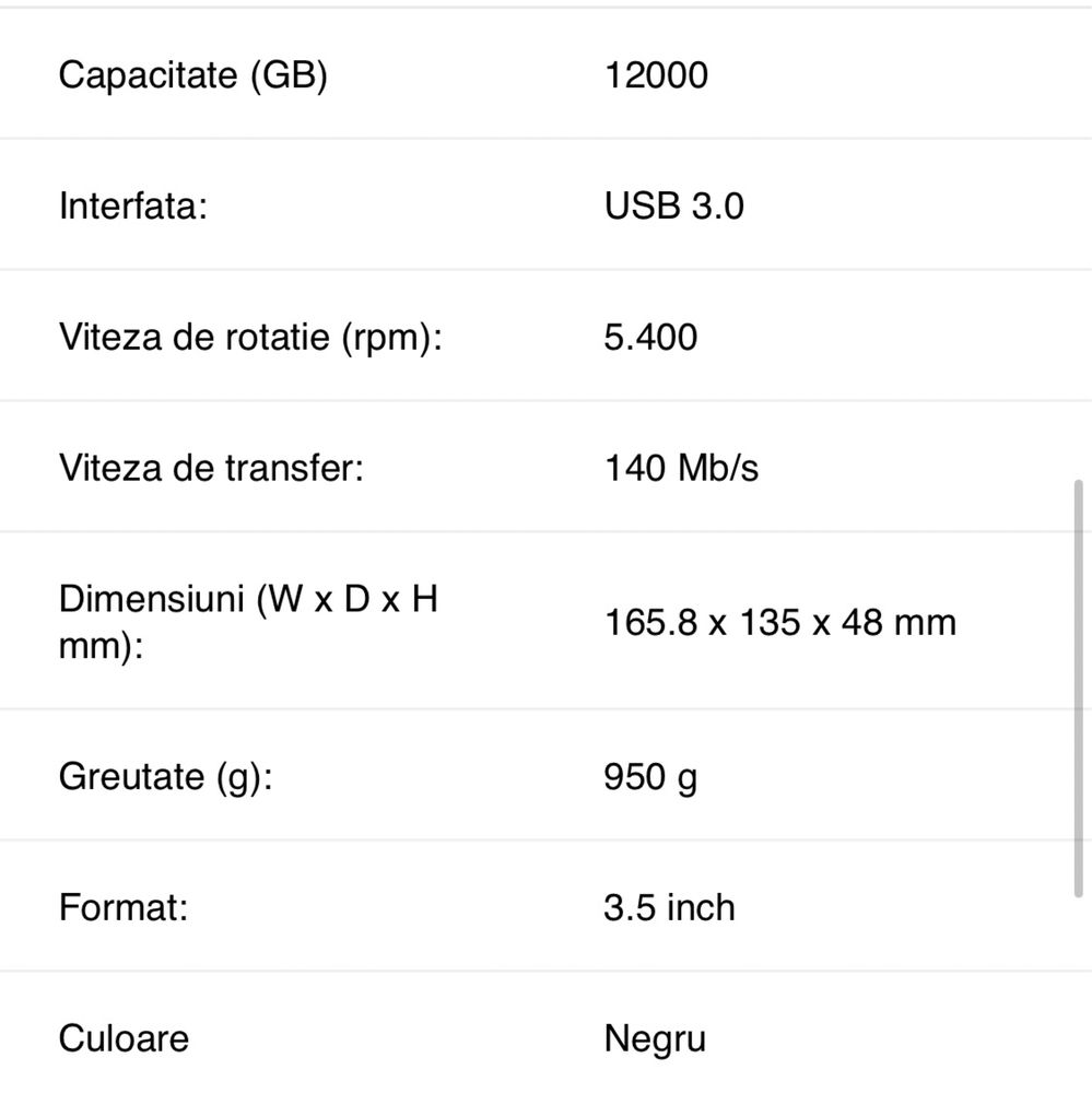 Hard disk extern WD Elements 12TB