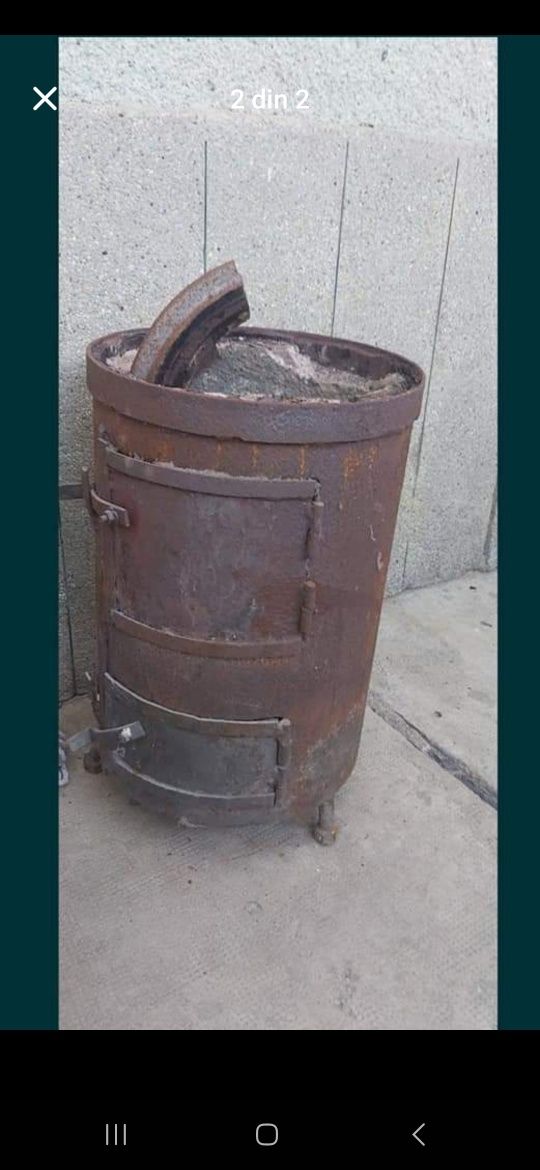 Vand cazan de inox cu focar