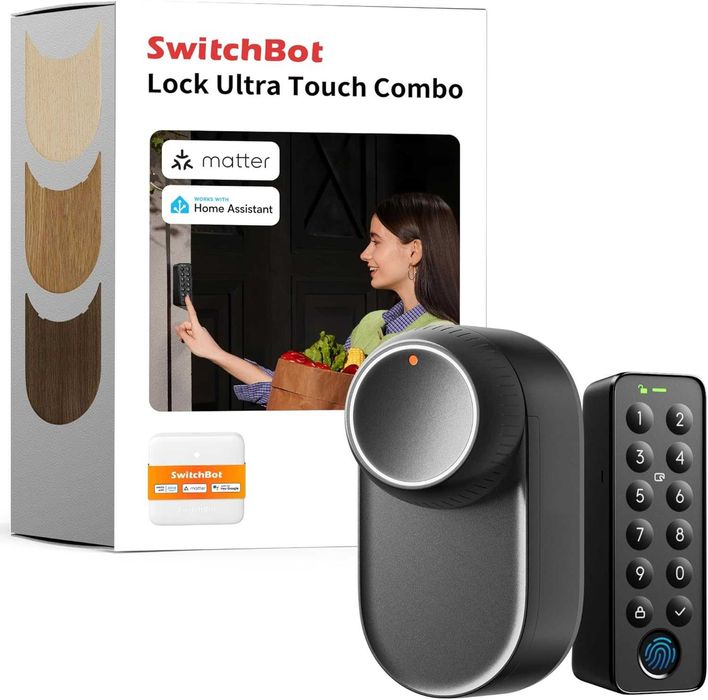 Умна брава SwitchBot Lock Ultra Touch пръстов отпечатък Matter WiFi