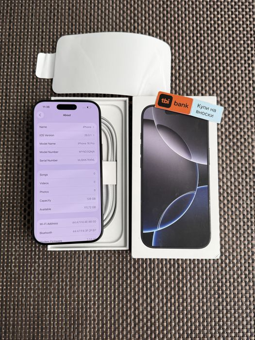 НОВ!iPhone 16 pro*ЛИЗИНГ*68лв/м Black айфон 16 про 128GB