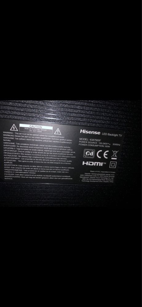 TV Hisense Smart LED43A7500F части