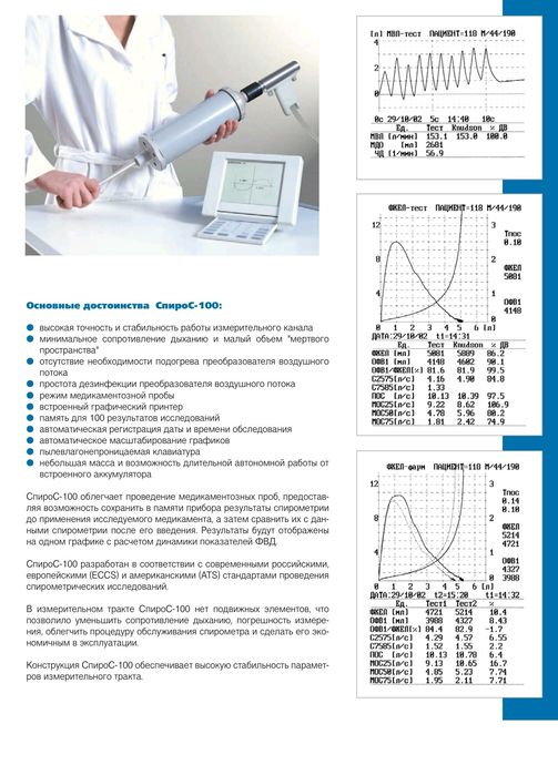 Спирограф "СпироС-100" – микропроцессорный спирометр