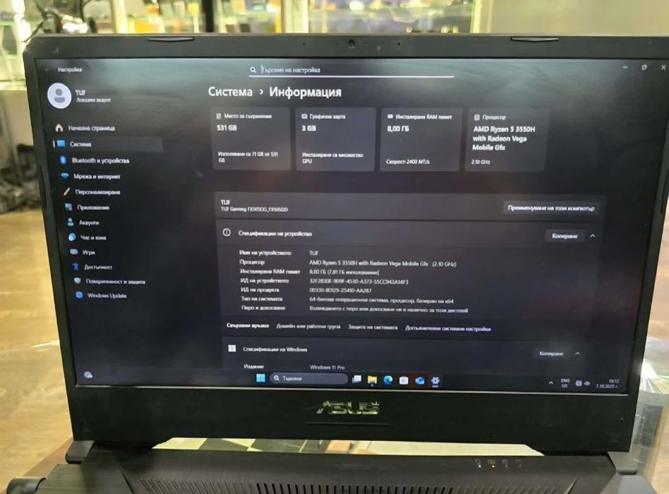 Геймиърски Лаптоп ASUS-TUF