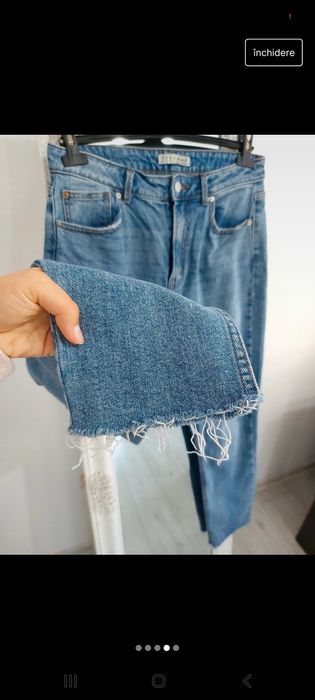 Blugi mom fit damă Denim