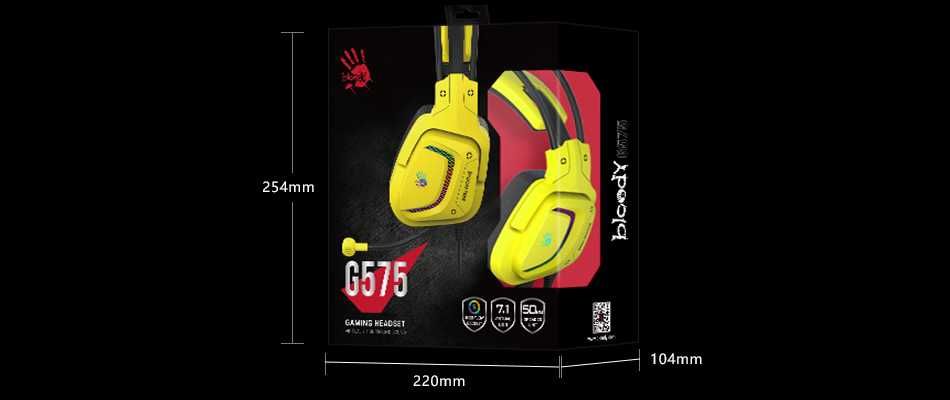 Проводные наушники Bloody G575 YELLOW - ИГРОВАЯ ГАРНИТУРА 7.1