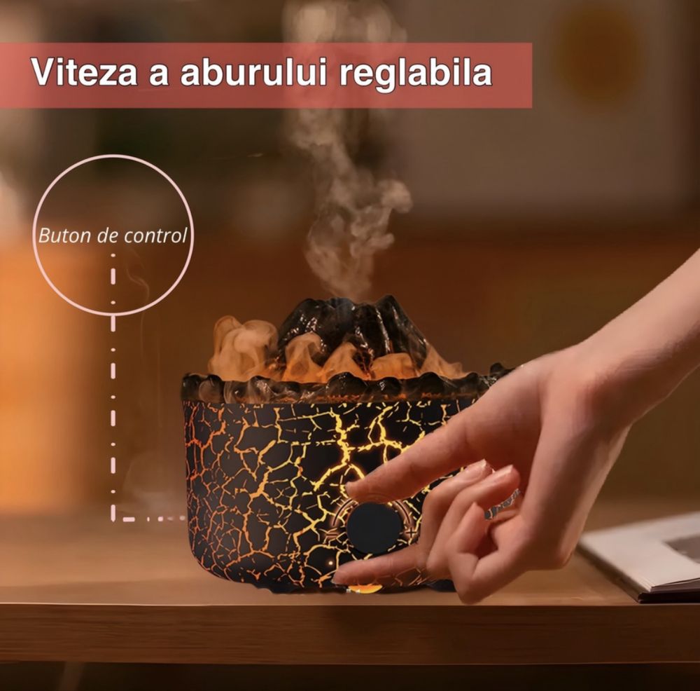 Umidificator , lampa de veghe , stil vulcan
