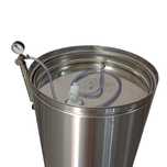Butoi inox cu capac flotant pneumatic si canea/robinet 150 litri