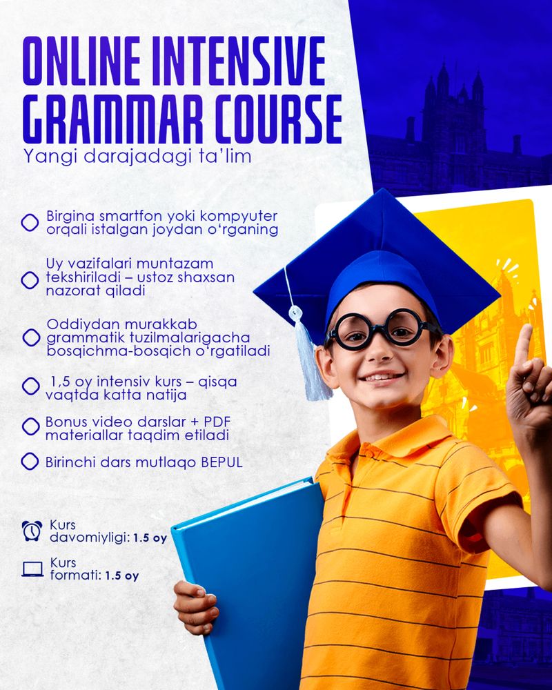 Tez va kafolatlangan | Ingliz tili grammatika kursi