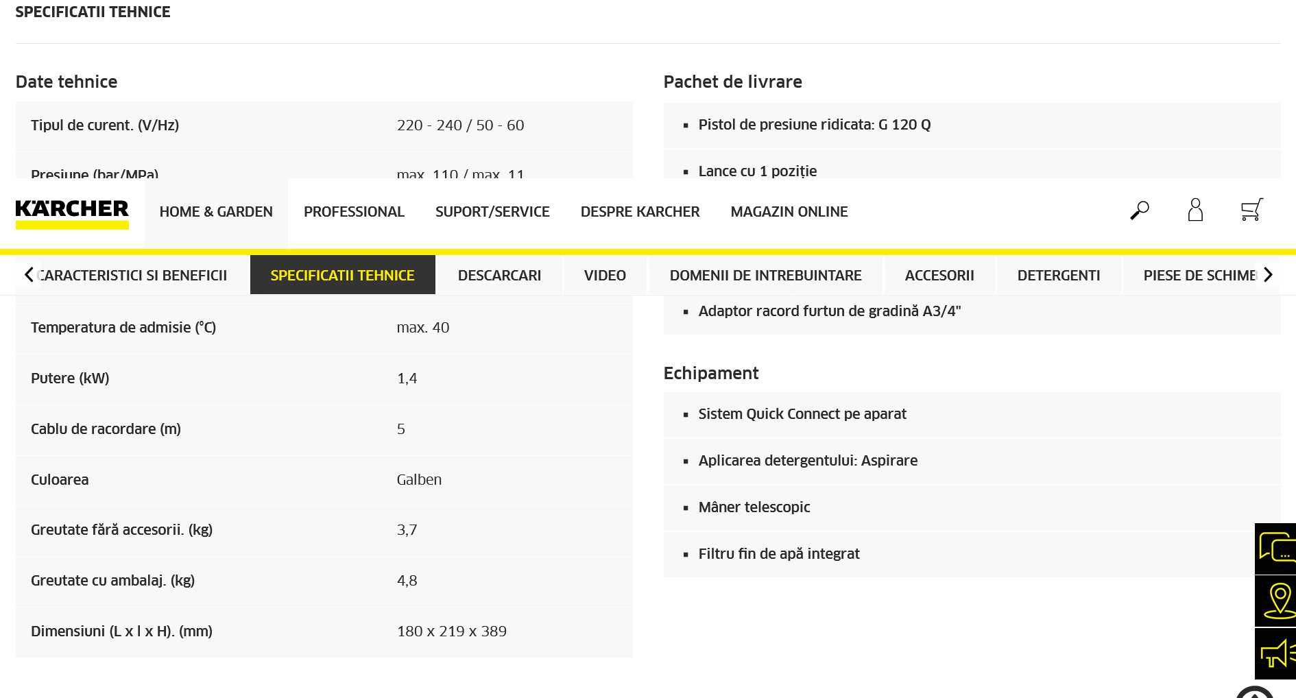 Aparat de spalat cu presiune Karcher K 2 Compact