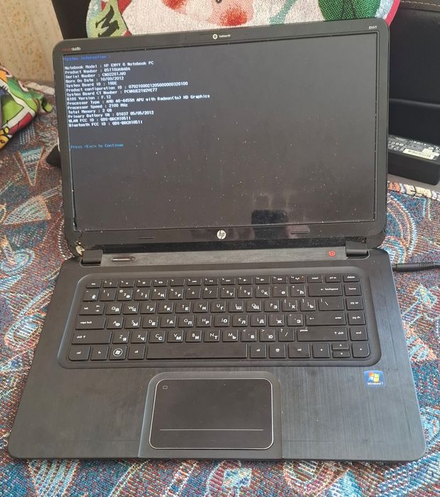 Hp ENVY 6 AMD A6-4455m