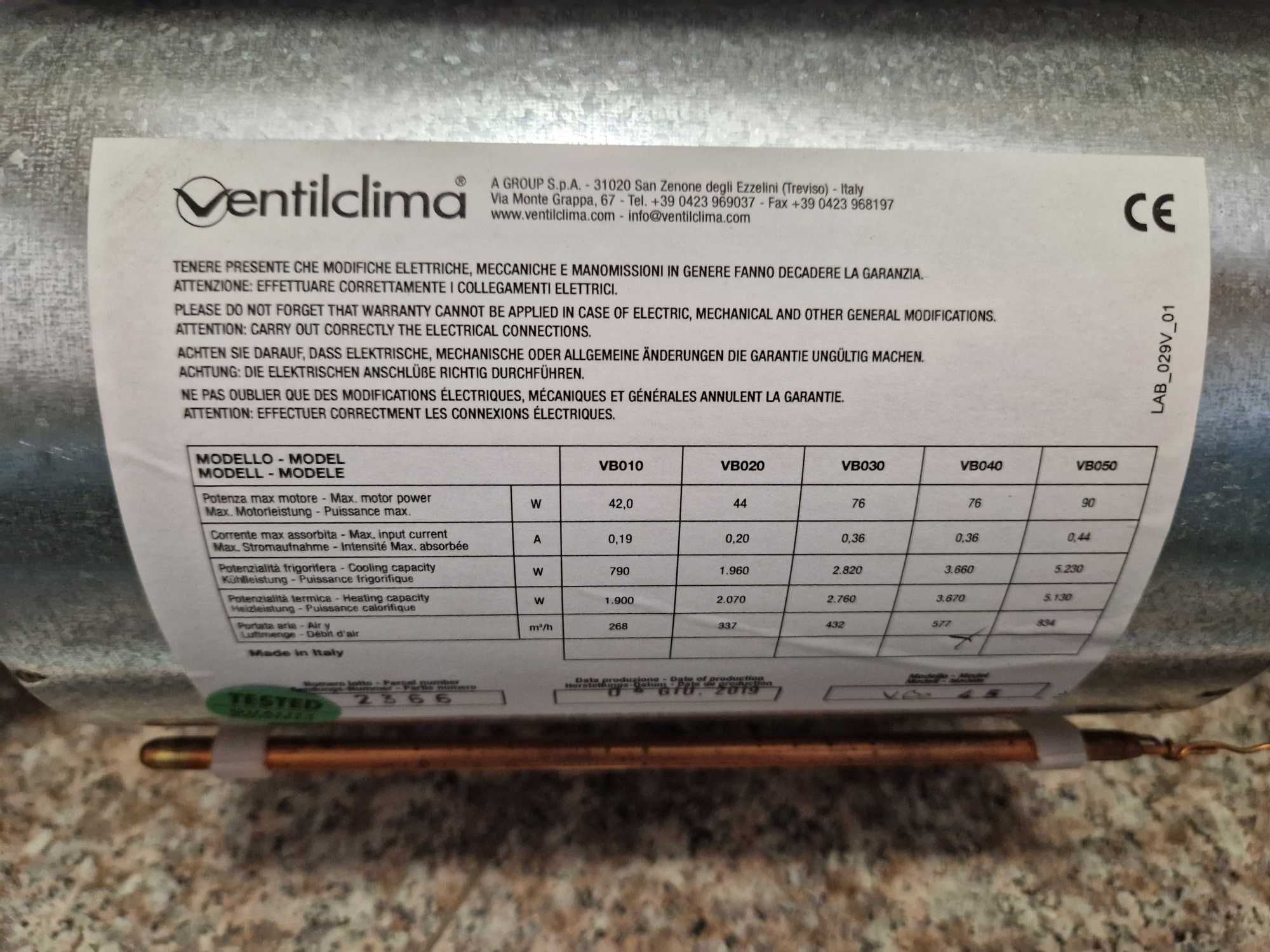 Конвектор VentiClima 3,600 W + WiFi контролер Computherm