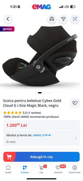 Scoica Cybex Gold Cloud G i-Size Magic Black