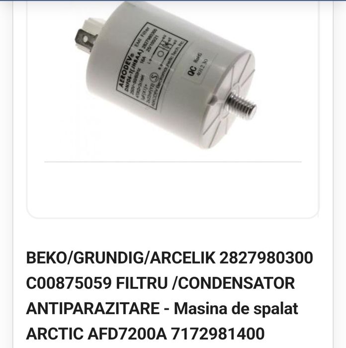 Filtru antiparazitare masina de spalat rufe Artic