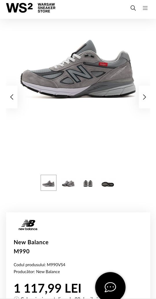 100% Original ! Adidași New Balance 990. Mas. 40
990v4 Made in USA Gr