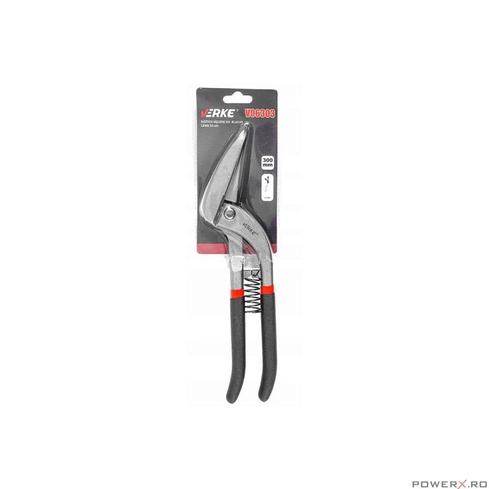 Foarfeca tabla tip pelican, pe stanga, 30cm, cu arc, Verke