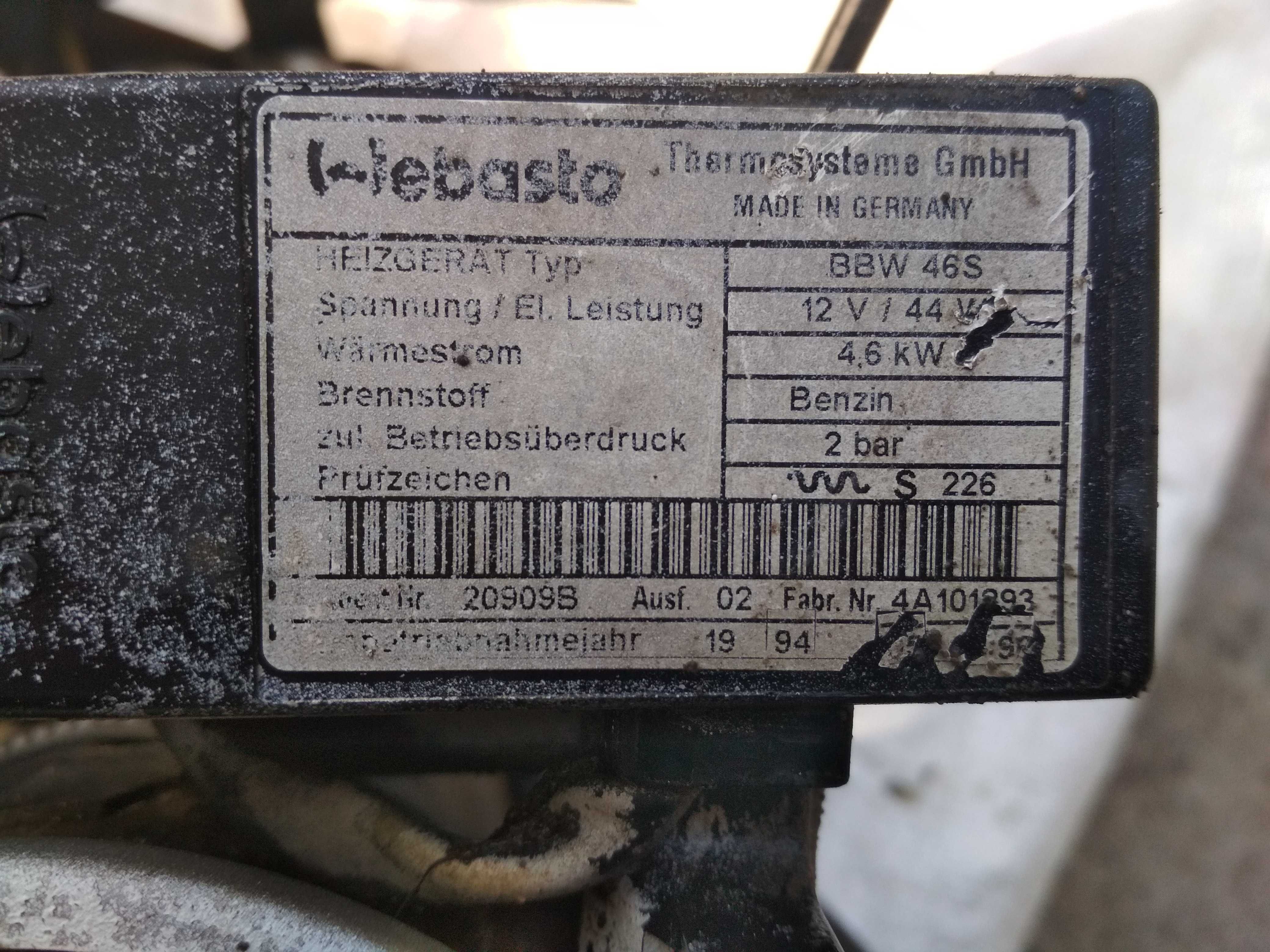 WEBASTO. Предпусковой подогрев двигателя. Мотора. Печка