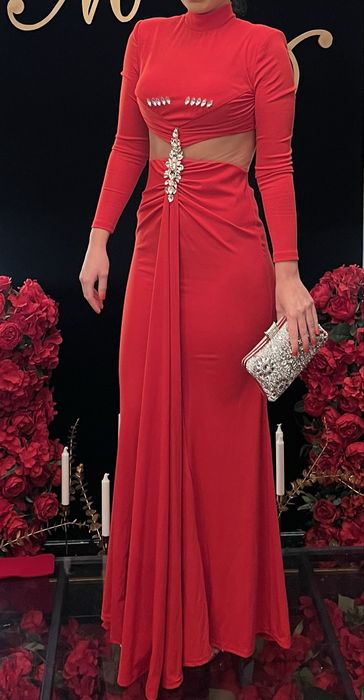 Rochie rosie lunga