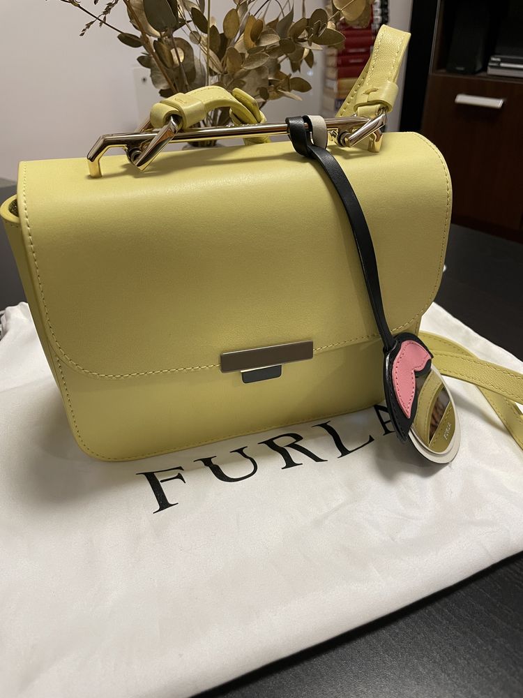 Furla Elisir mini geanta yellow lime crossbody