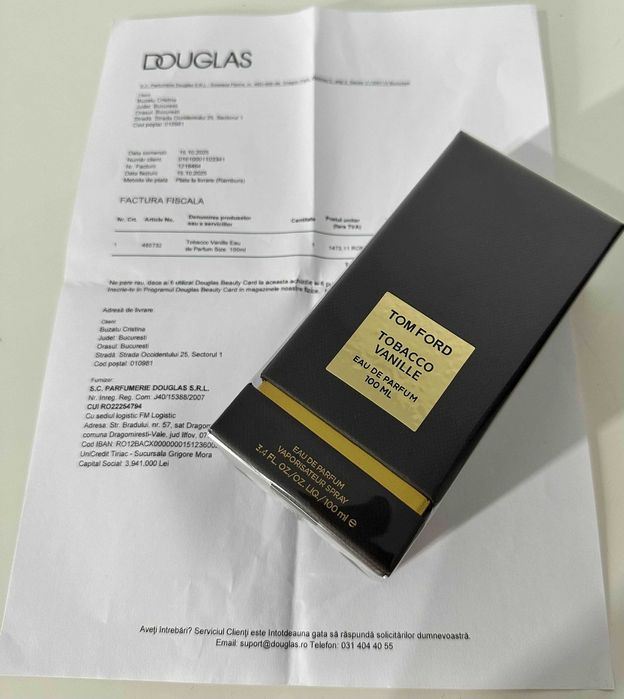 Vand parfum Tom Ford - Tobacco Vanille sigilat,cu factura