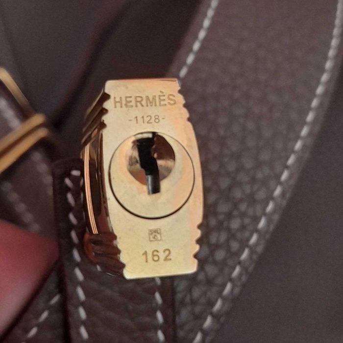 Hermes Etoupe Clemence Picotin 18 / Брендовая Сумка-ведро