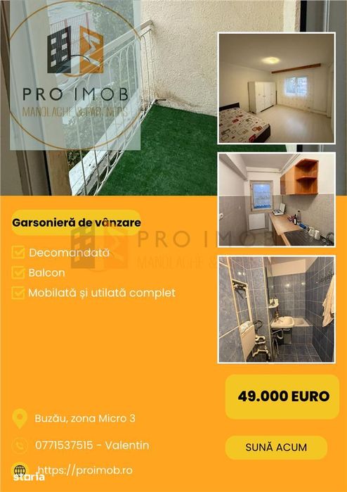 Garsoniera cf 1 decomandata zona Micro 3
