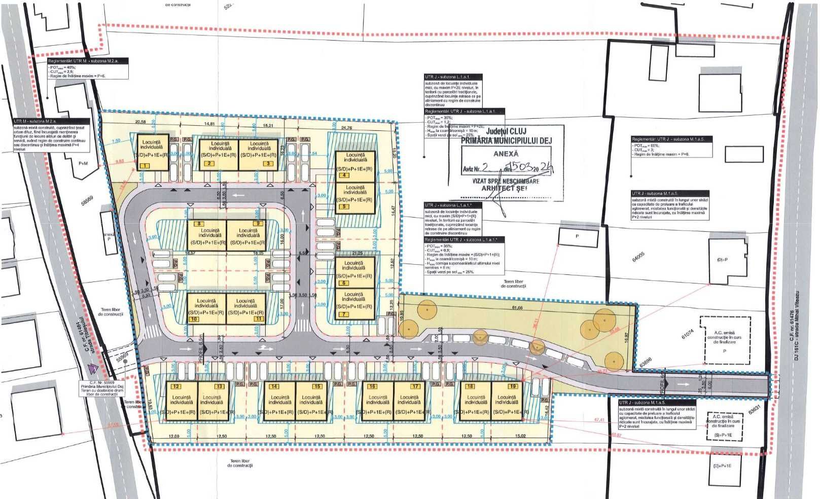 Vand teren in Dej, PUZ aprobat pentru 19 locuinte individuale, 7931 mp
