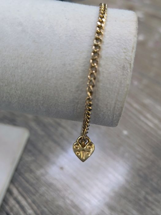 Златна Гривна с висулка сърце 3.18гр / 14К
