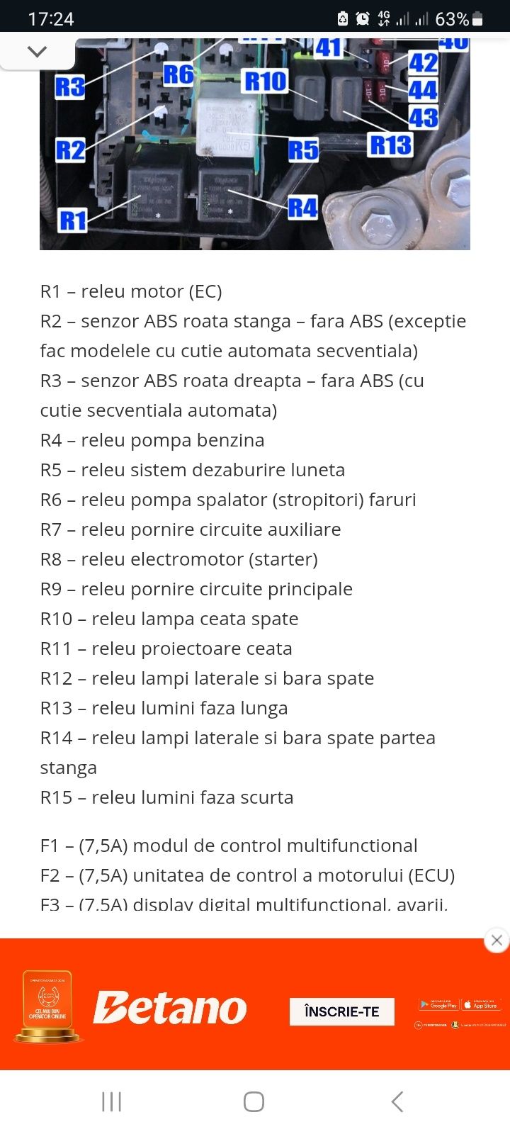 Vând relee Opel Corsa C