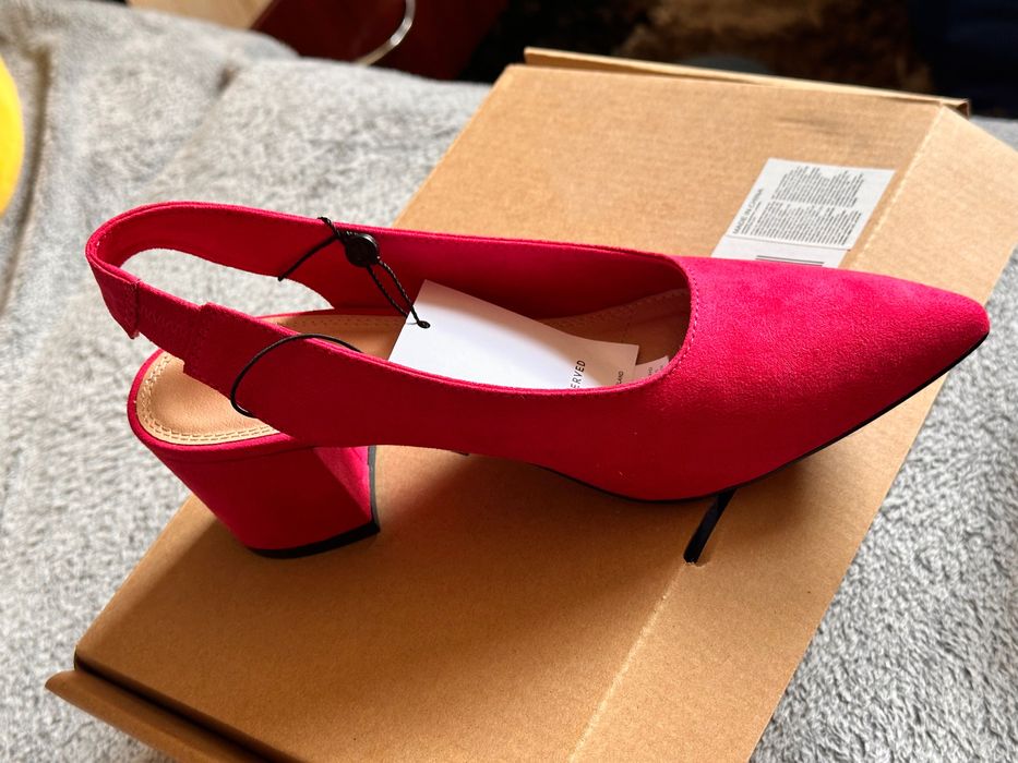 Pantofi roz sling back Reserved,37