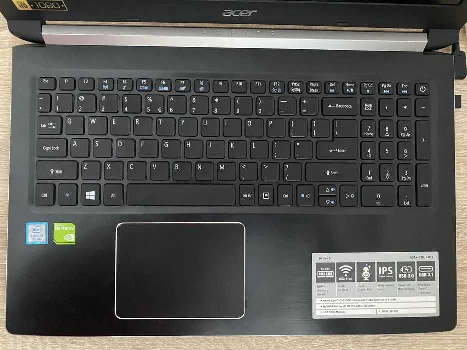 Laptop Acer Aspire 5, i5-8250U x nVidia MX150