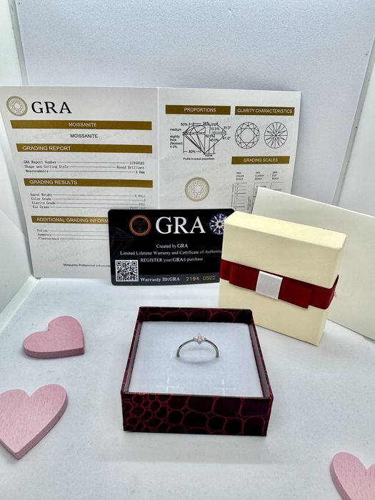 Сребърен пръстен с мойсанит ( диамант)