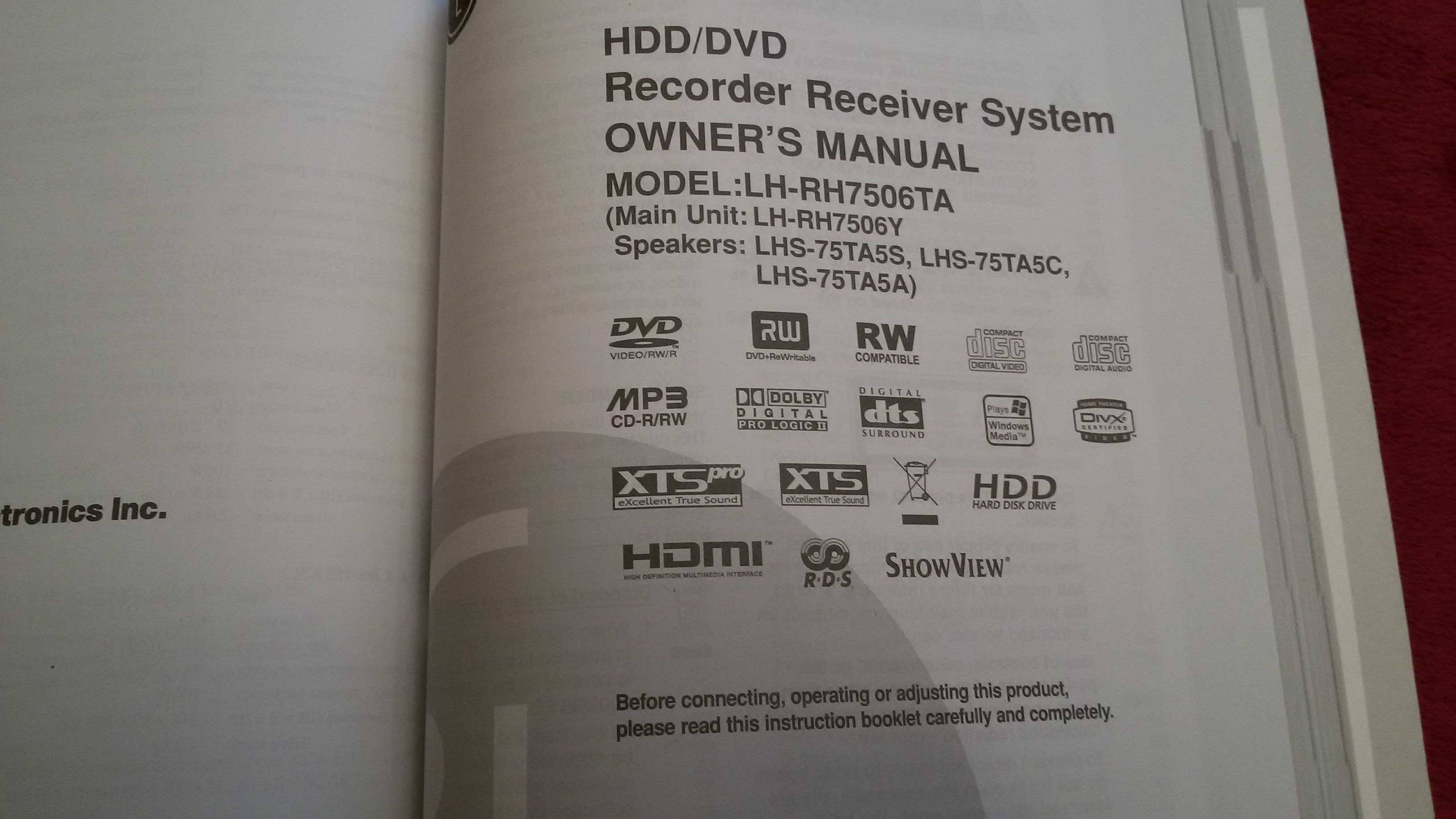 HDD DVD Home cinema recorder 5+1