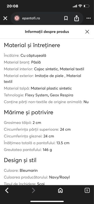 Cizme copii Geox Amphibiox impermeabile/de zapada 27 baieti